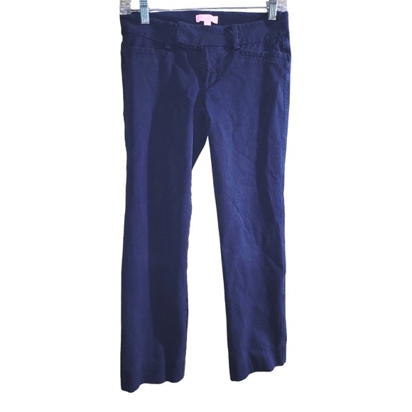 Lilly Pulitzer Navy Blue Stretch Chino Pants Trousers - Picture 1 of 7